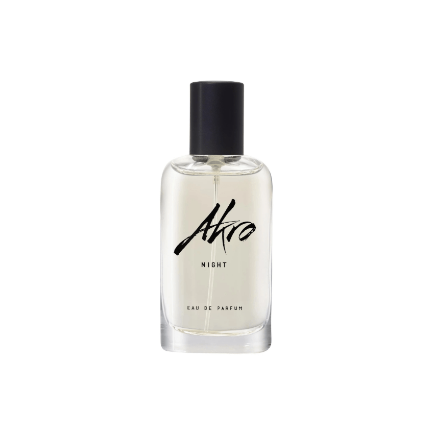 Night di Akro 30ml – profumo sensuale con rosa, cumino, zafferano, oud e muschio, perfetto per serate intense e momenti di passione.